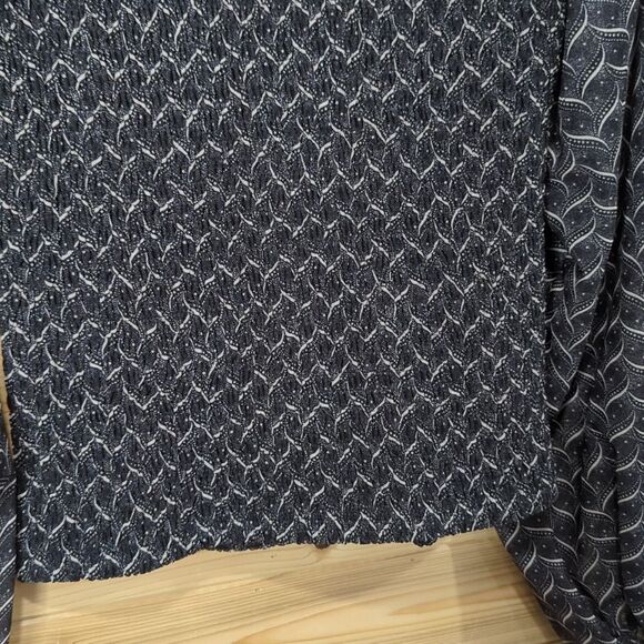 Anthropologie Top Womens Small Black Smocked Long Sleeve Blouse - Picture 3 of 11